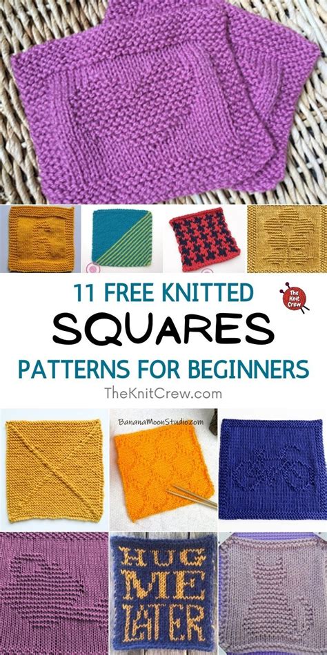 free knitting square patterns uk.